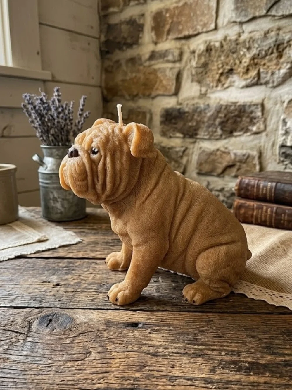 Brown Bulldog Decorative Candle - Home Accents